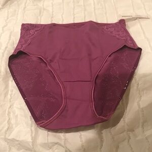 SOMA VANISHING TUMMY WITH LACE, MODERN BRIEF PANTY IN PRISM PURPLE NWT